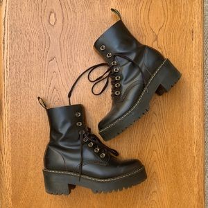 Doc Martens Leona Platform Combat Boots 9